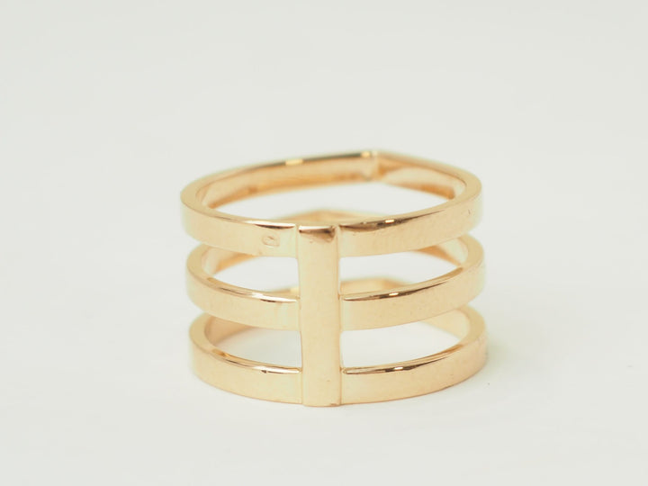 Bague Repossi Antifer multi-rangs en or rose 18 carats, design géométrique moderne, proposée par L&
