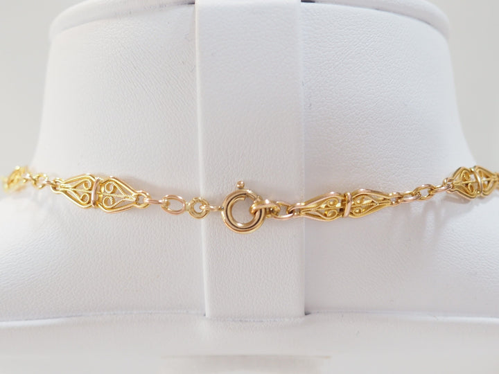 Collier maille filigrane en or jaune