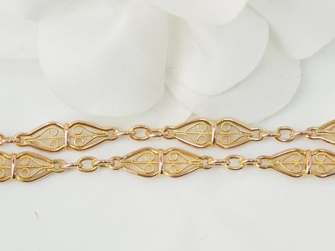 Collier maille filigrane en or jaune