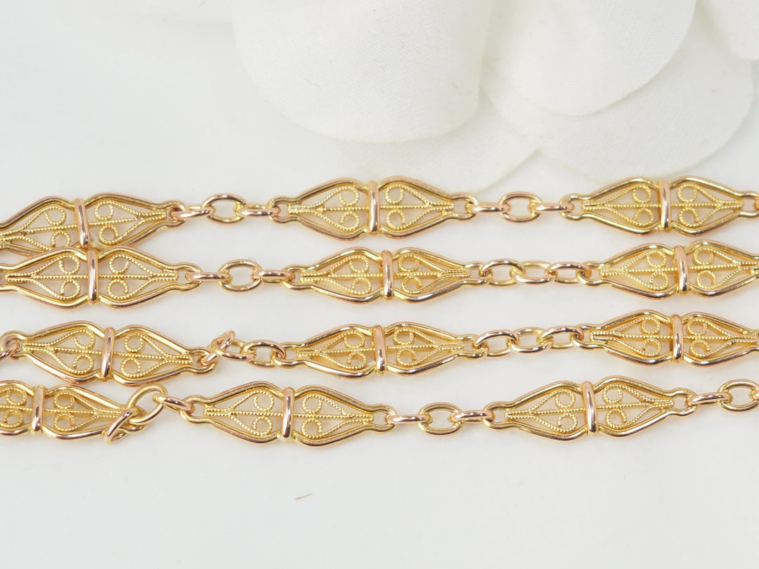 Collier maille filigrane en or jaune