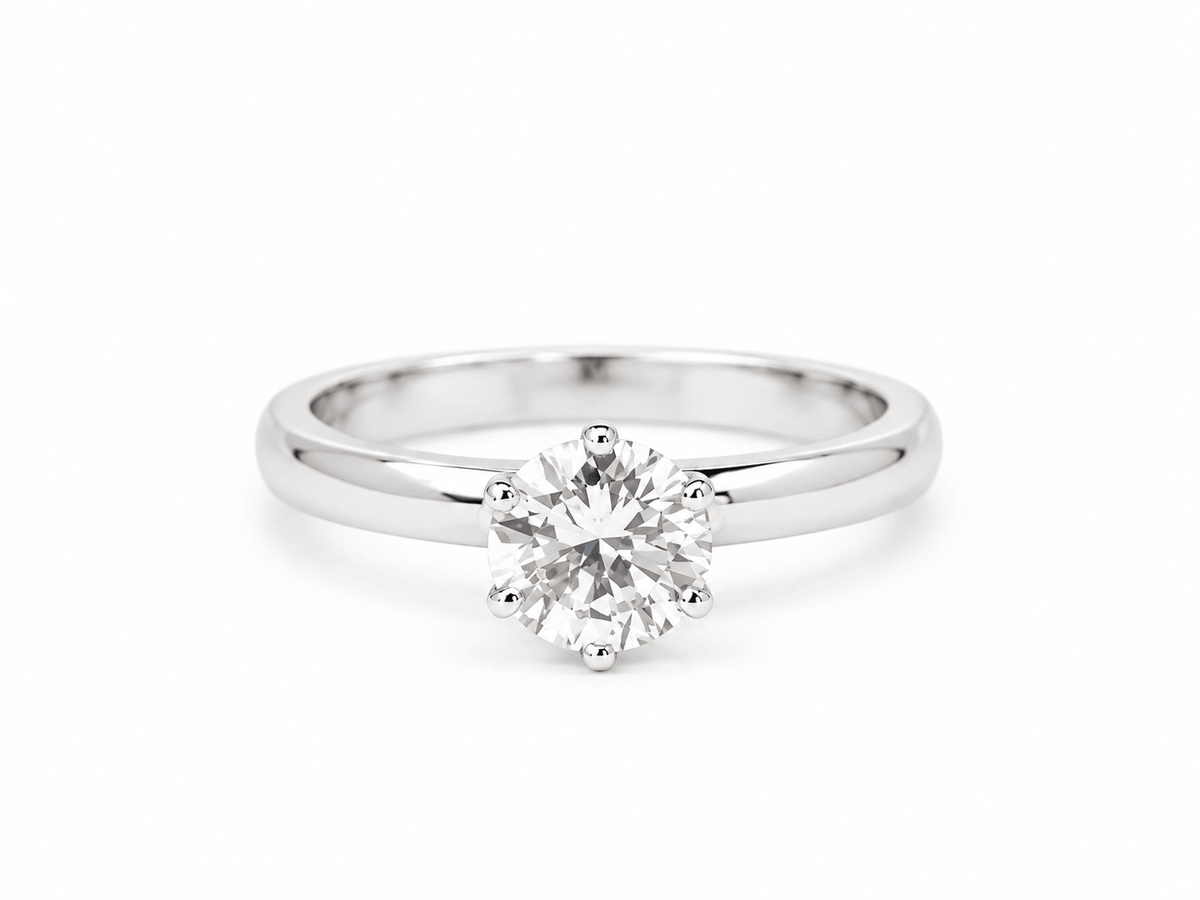 Solitaire diamant 0,94 carat certifié LFG en or blanc