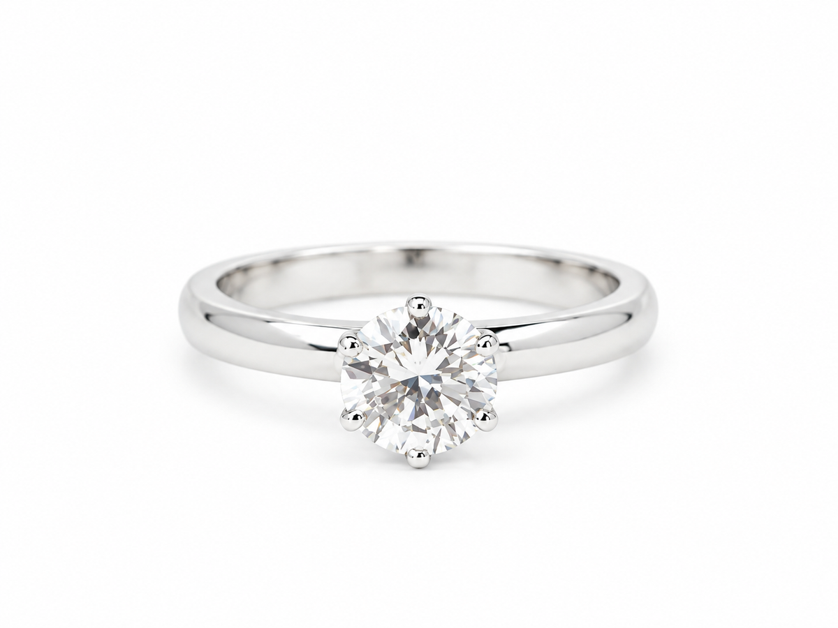 Diamant solitaire 0,94 carat certifié LFG blanc brillant griffes