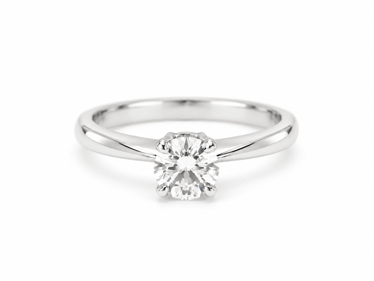 Solitaire diamant 0,78 carat certifié LFG en or blanc
