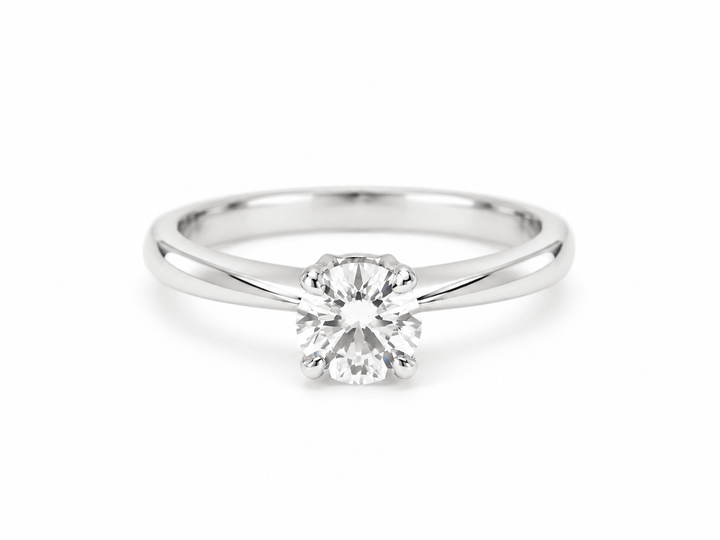 Solitaire diamant 0,78 carat certifié LFG en or blanc