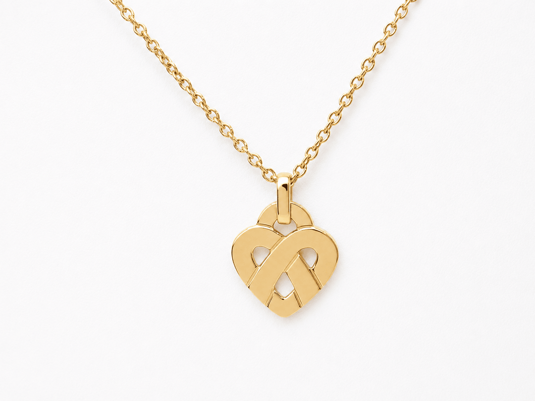 Collier Pendentif Poiray Cœur Entrelacé Petit Modèle en or jaune