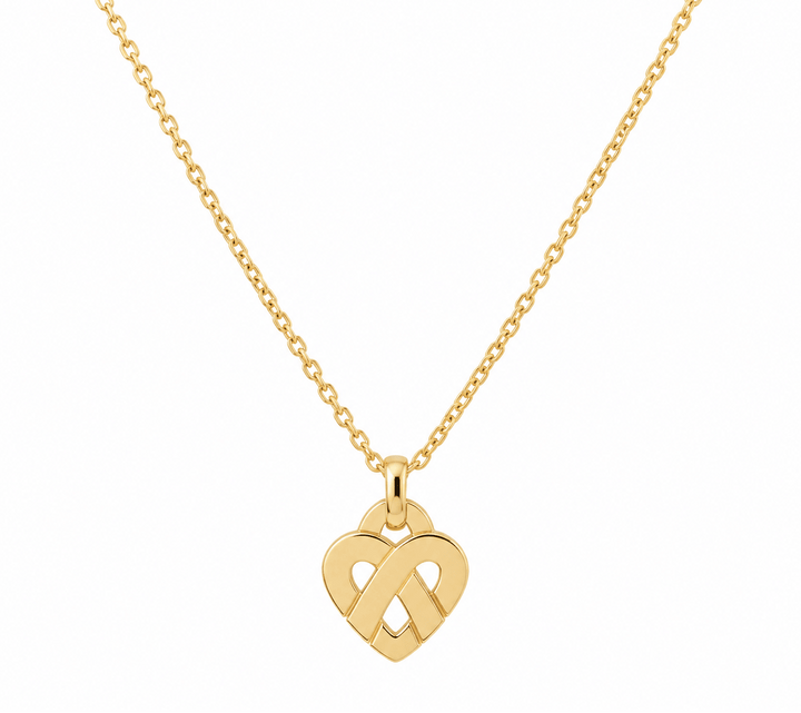 Collier Pendentif Poiray Cœur Entrelacé Petit Modèle en or jaune