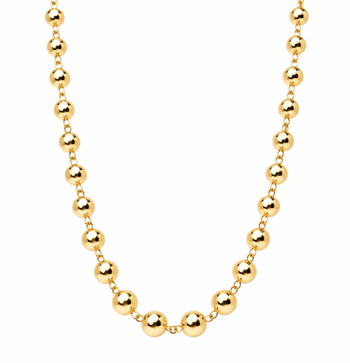Collier marseillais en or rose - Boules régulières 9 mm