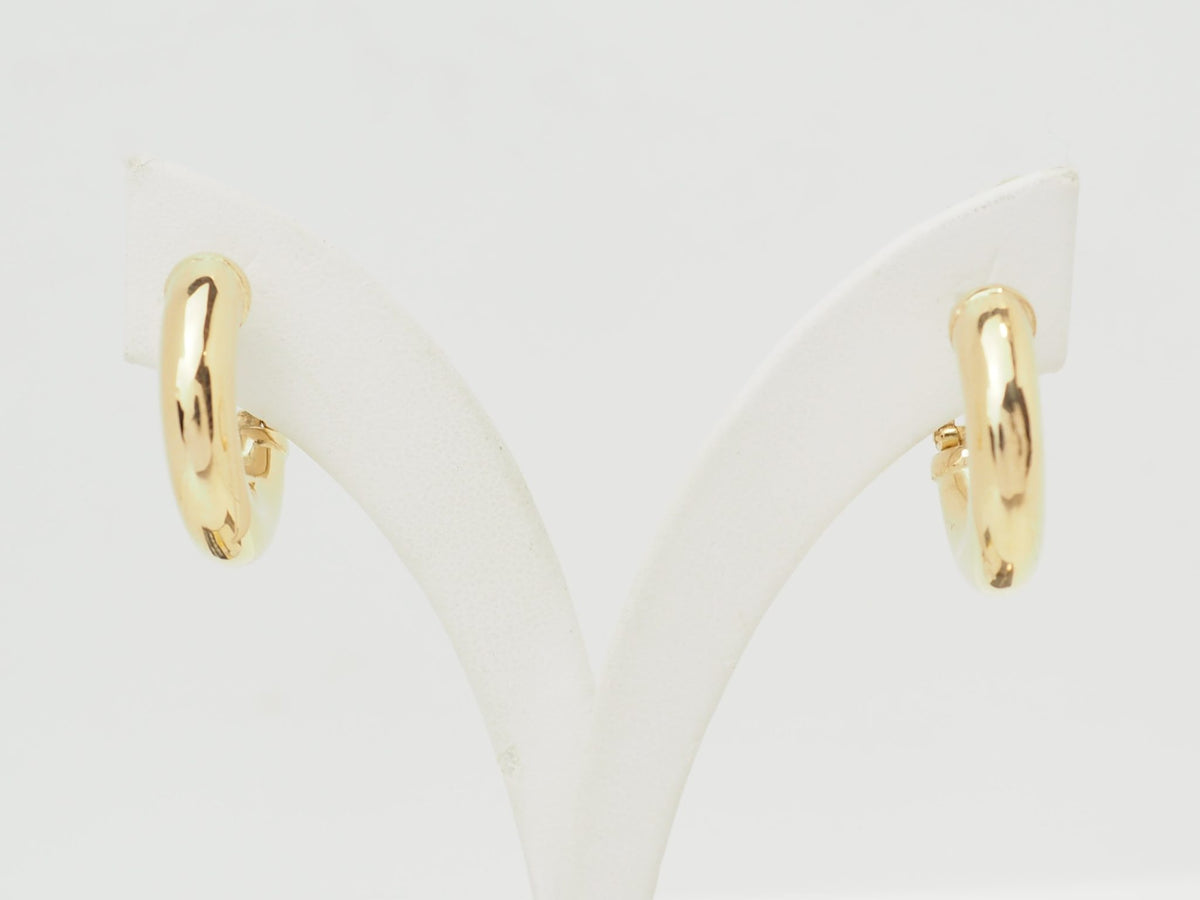 Boucles d'oreilles créoles épaisses L'Aurore en or jaune 18 carats poli, diamètre 23 mm avec fermoir à charnière