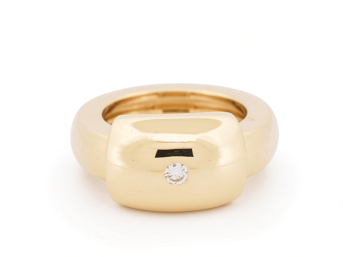 Bague L'Aurore Piaget Dancer en or jaune 18 carats avec un diamant taille brillant centré