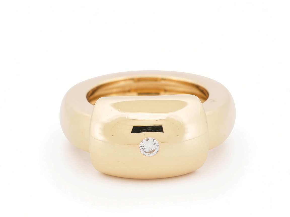 Bague L'Aurore Piaget Dancer en or jaune 18 carats avec un diamant taille brillant centré