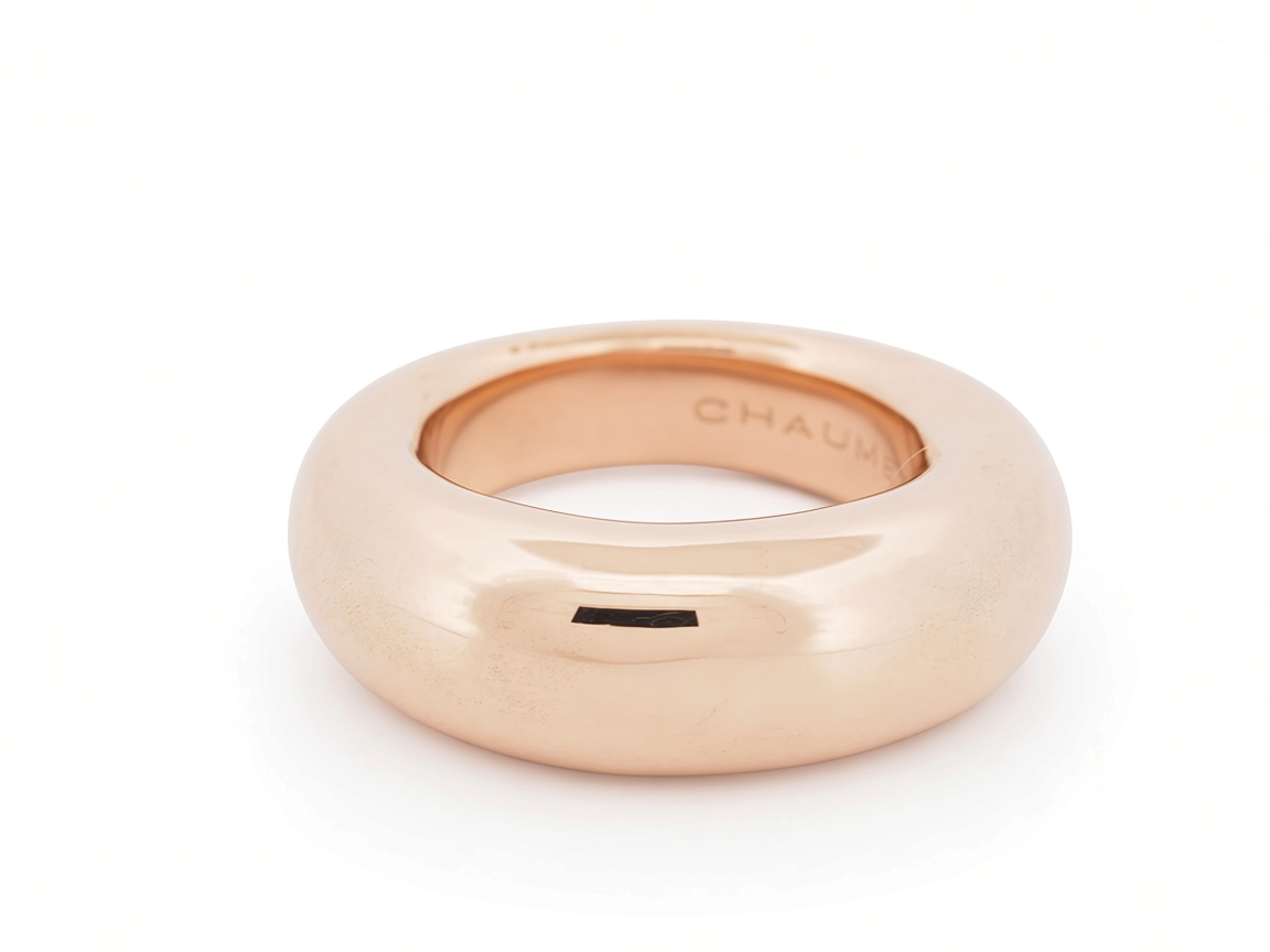 Bague jonc L'Aurore Chaumet en or rose 18 carats au design bombé minimaliste et poli