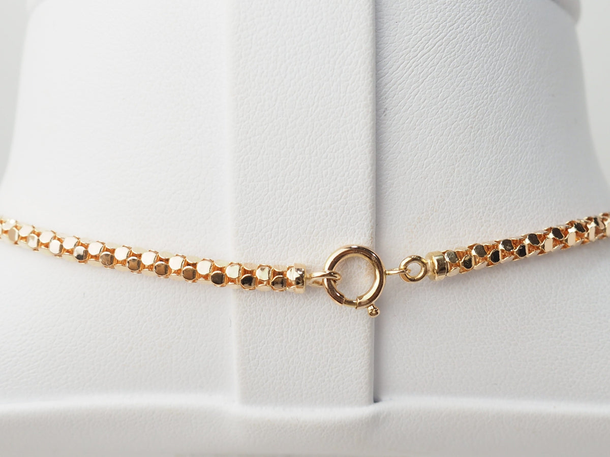 Collier en or rose, maille venitienne ronde
