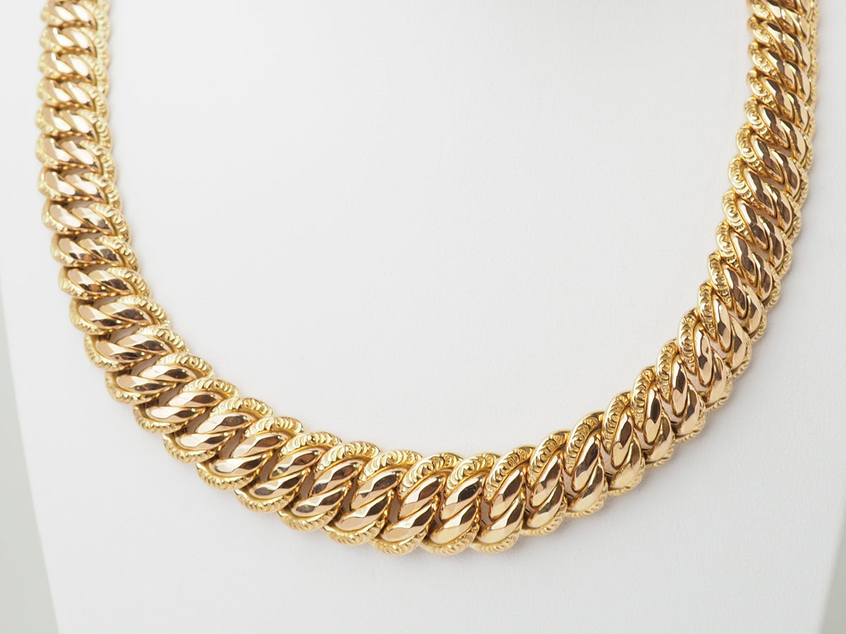 Collier Maille Américaine Or Rose 18k Large – Bijou Vintage Luxe