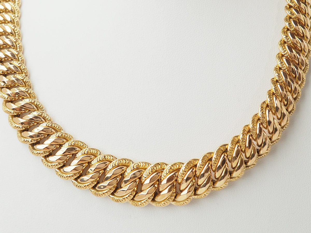 Collier Maille Américaine Or Rose 18k Large – Bijou Vintage Luxe