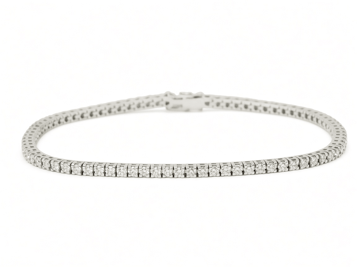 Bracelet rivière L'Aurore en or blanc 18 carats serti de diamants taille brillant totalisant 2,50 carats