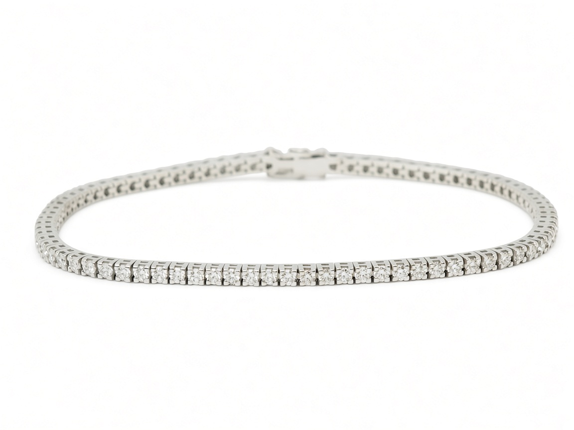Bracelet rivière L'Aurore en or blanc 18 carats serti de diamants taille brillant totalisant 2,50 carats