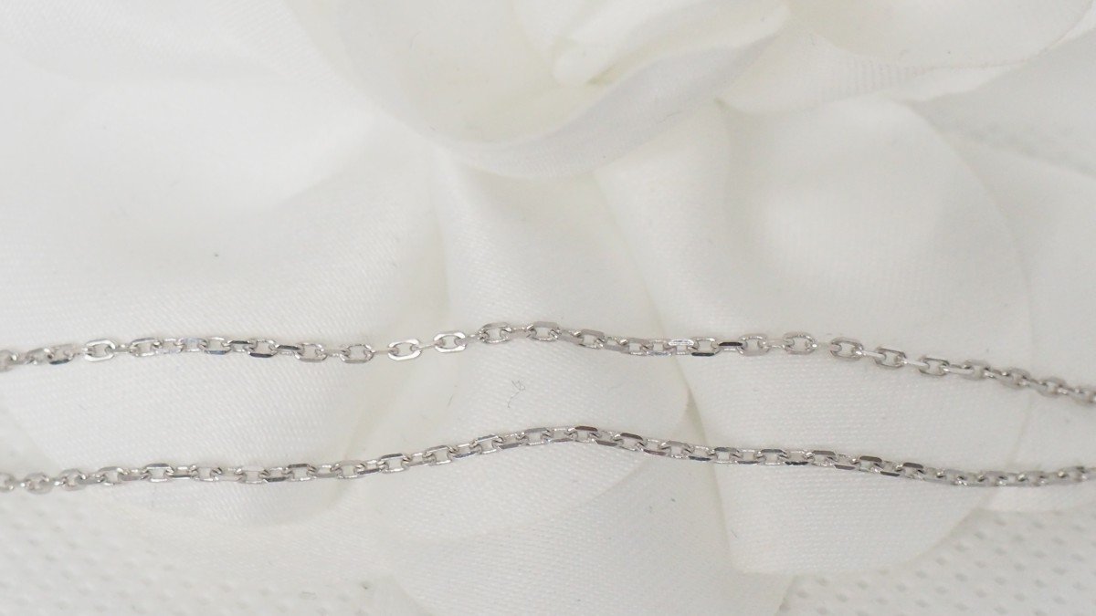Collier flocon de neige or blanc 18 carats diamants 0,30 ct